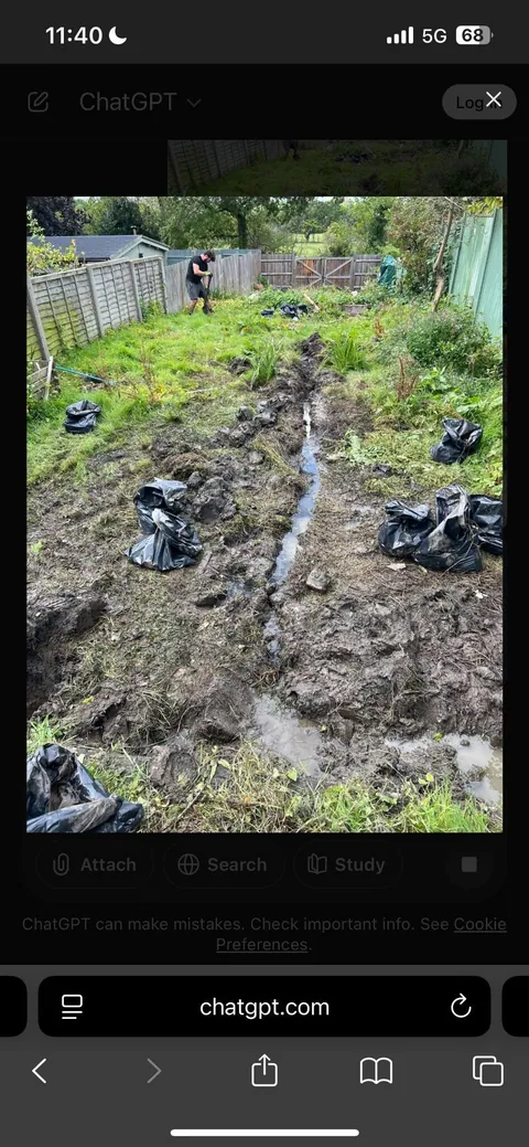 Overgrown bed stripped back with the waste bagged